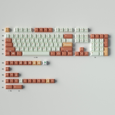 Tiramisu GMK 104+26 Full PBT Dye-subbed Keycaps Set for Cherry MX Mechanical Gaming Keyboard 64/87/98